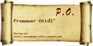 Premauer Ottó névjegykártya